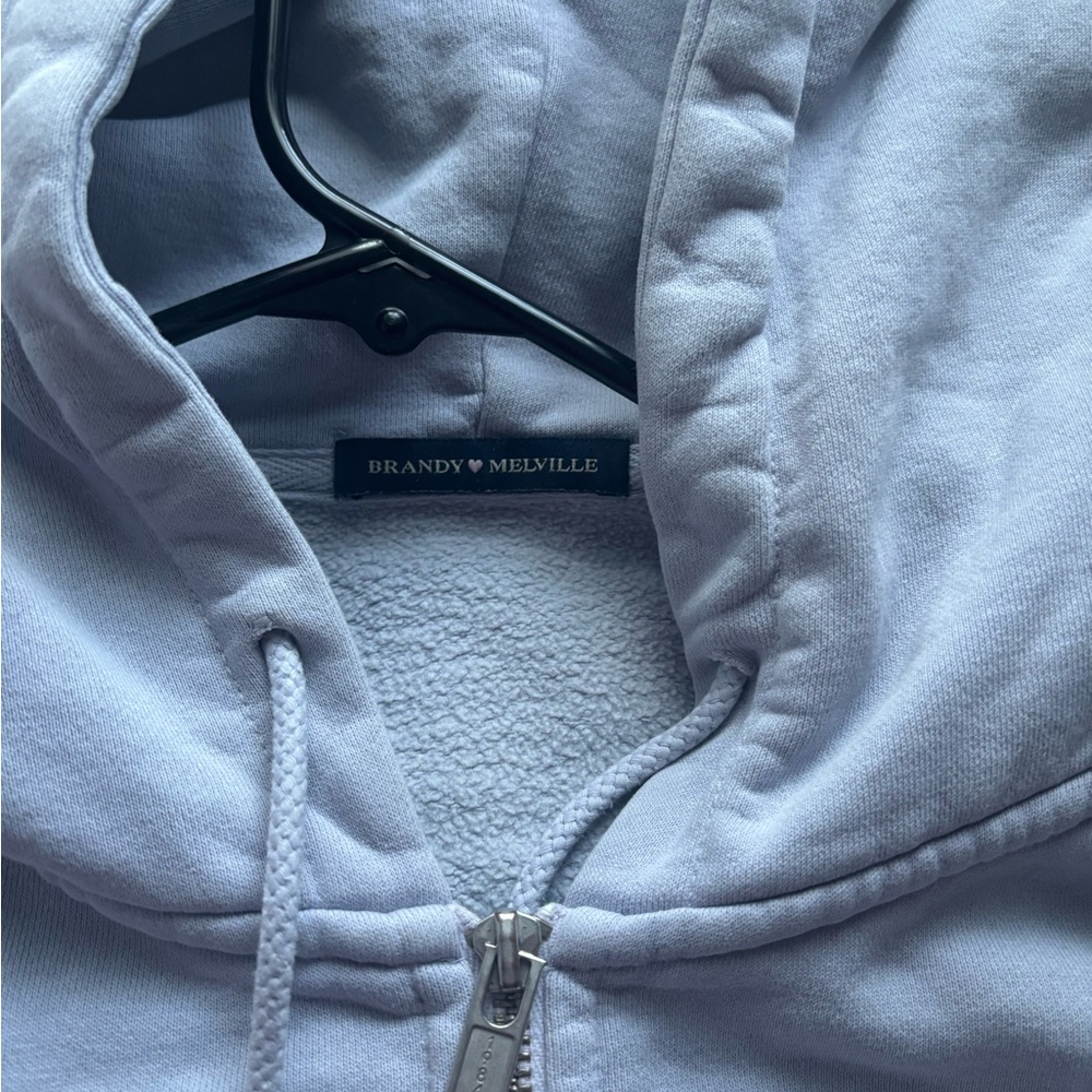 Brandy Melville Soft Gray Zip-Up Hoodie